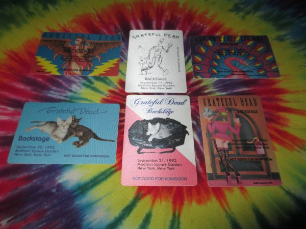 GRATEFUL DEAD BACKSTAGE PASS MADISON SQUARE GARDEN SEPT 9/16+17+18+20+21+22/1993