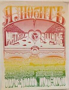VINTAGE CONCERT POSTER ~ 1968 Jerry Garcia Steve Miller Band The Matrix Fillmore