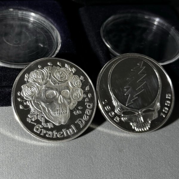 GRATEFUL DEAD Silver 1oz Coins Bones LOW MINT Limited Edition With Cert - New A+