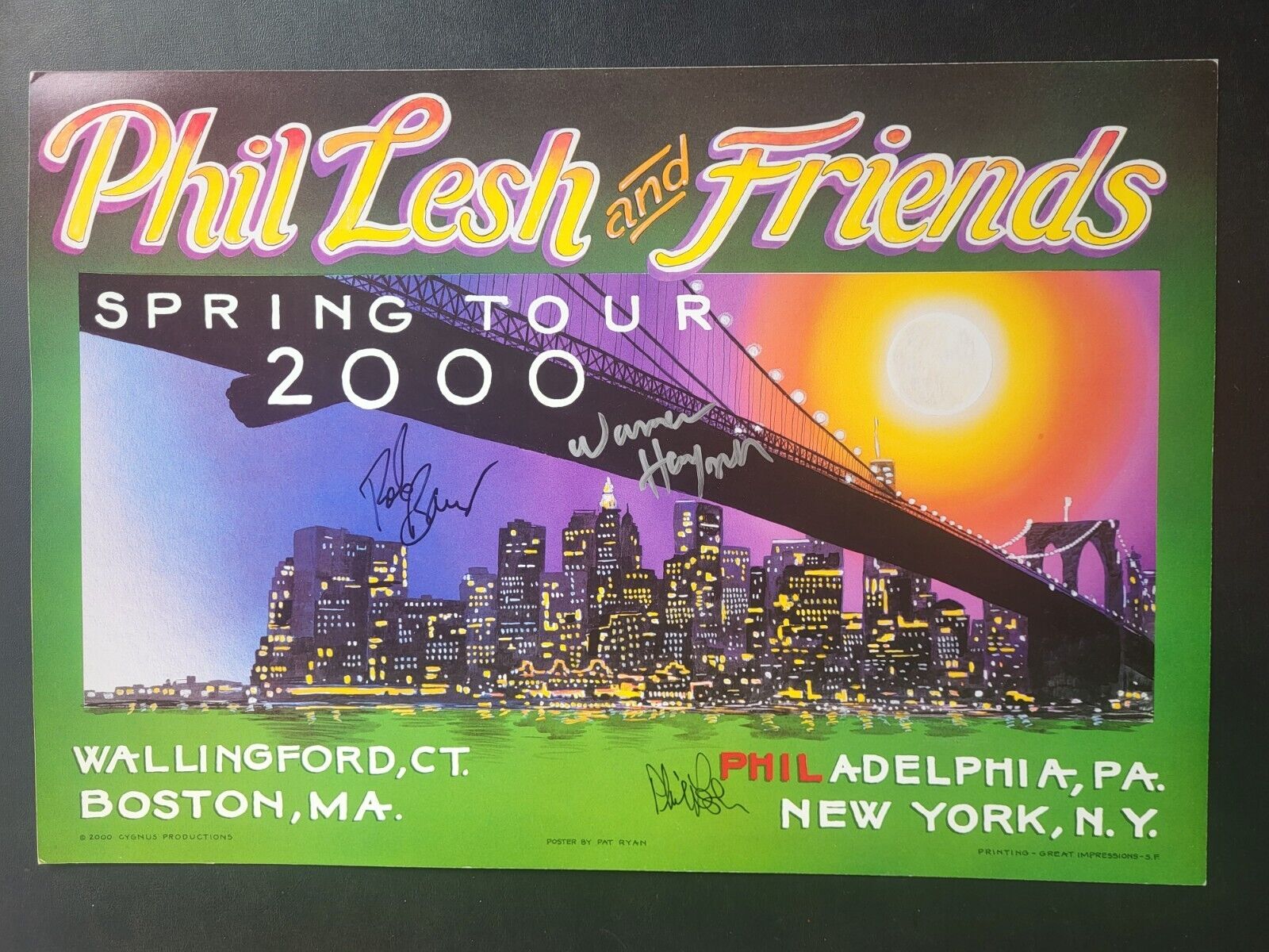 Phil Lesh And Friends Poster Autographed By Phil,Warren Haynes And Rob Boraco