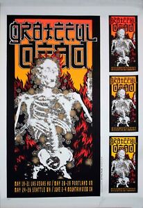 Grateful Dead Skeleton Signed Alton Kelley 1995 Poster Proof