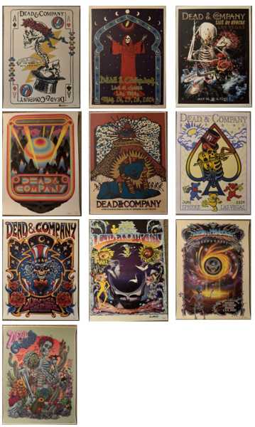 Dead & Company VIP Poster - All 10 Weeknd Authentic Vegas Sphere 2024 Collection