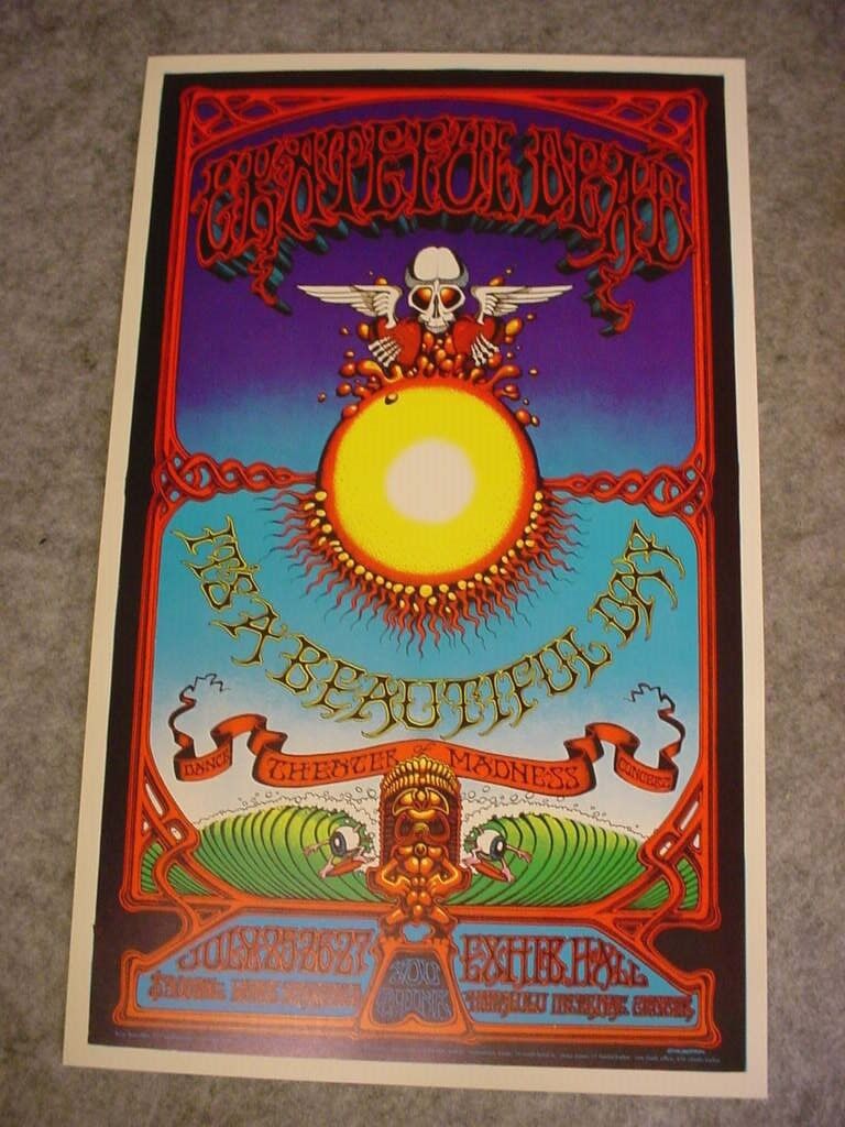 4  MINT Grateful Dead Rick Griffin Hawaii Poster 1982 authorized 2nd printing