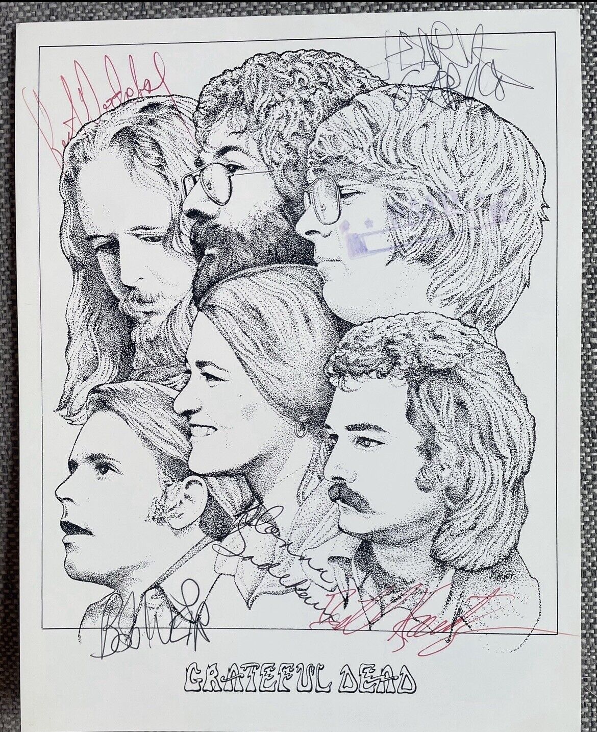 GRATEFUL DEAD - Signed / Autographed Promo Photo - Jerry Garcia, Bob Weir +3