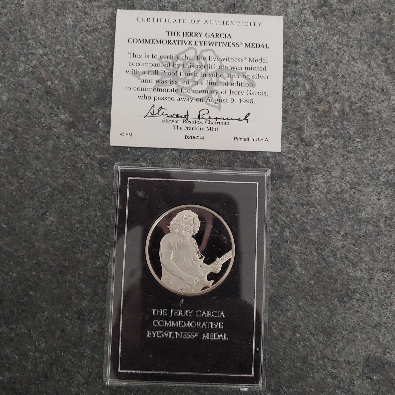 Jerry Garcia Commemorative Sterling Silver Medal & Stamps Set
