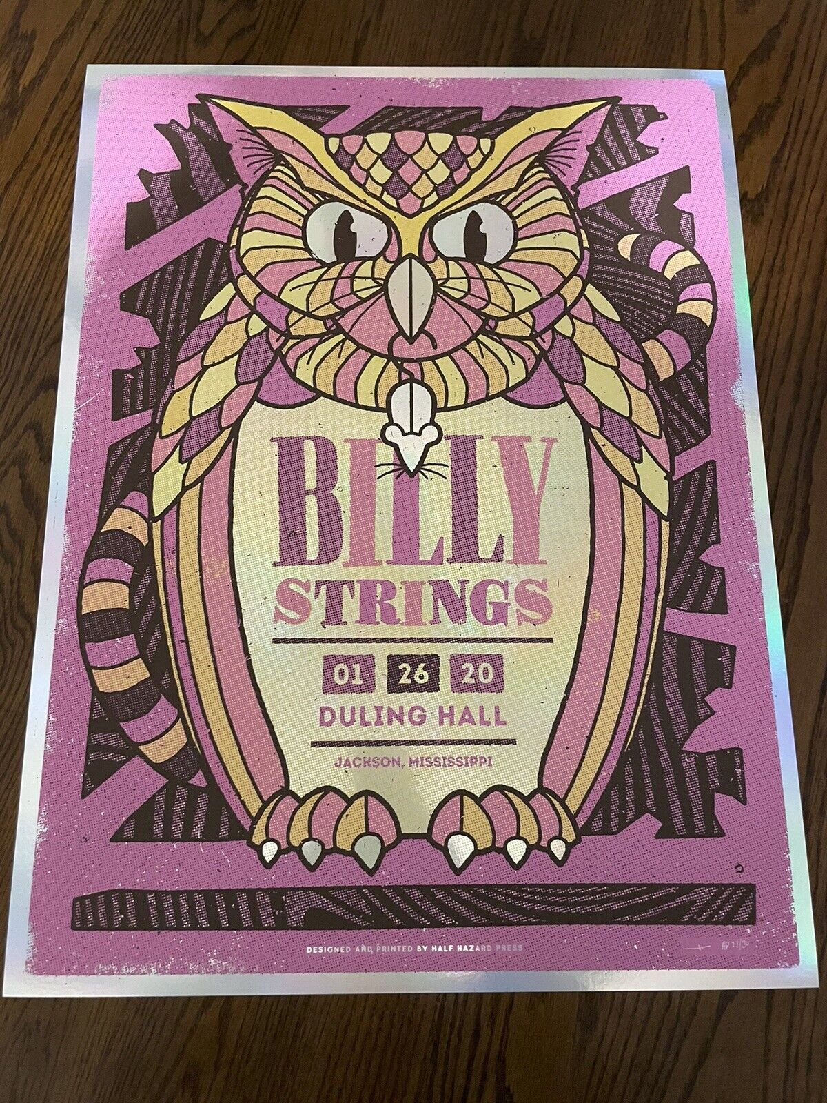 Billy Strings Duling Hall 2020 Foil Poster