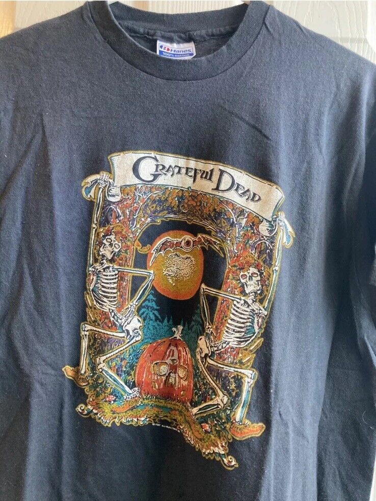 Vintage 1985 Grateful Dead T-Shirt Fall Winter Tour Tee Kinnard Halloween 80s XL