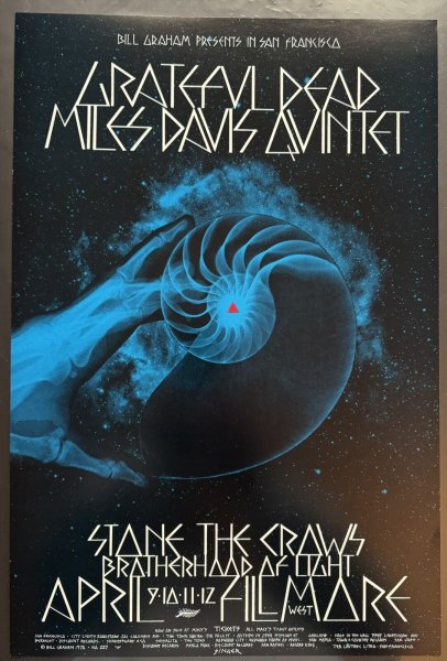 Beautiful BG227-2 Grateful Dead & Miles Davis Concert Poster AOR FD