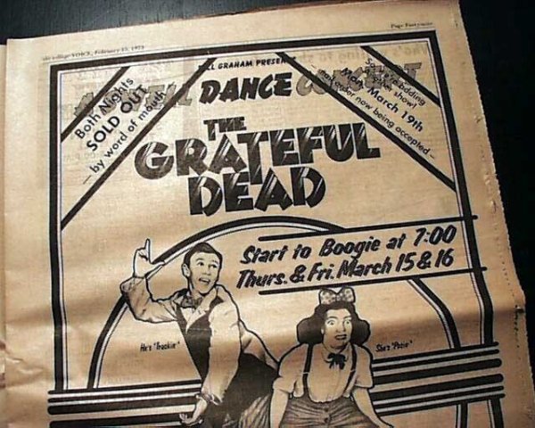 Nice THE GRATEFUL DEAD Psychedelic Rock Music Band 1973 Concert Advertisement