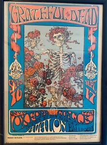 1966 Grateful Dead FD-26/3 Skull & Roses Framed Poster