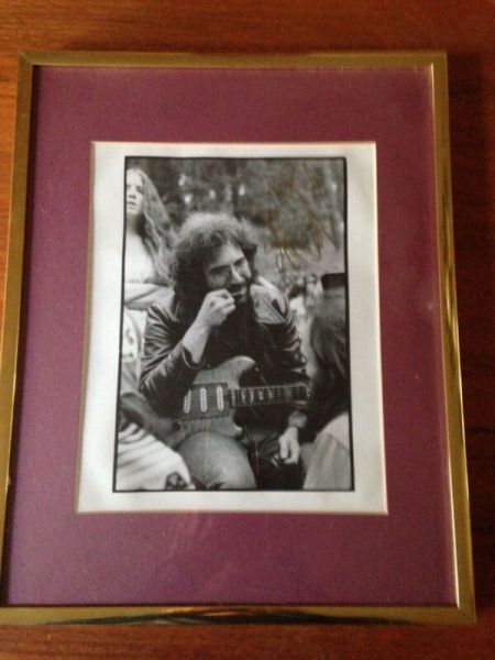 Rare, Signed, Black and White Photo of Jerry Garcia , Grateful Dead - Framed