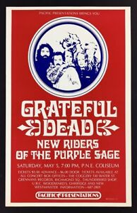Grateful Dead POSTER New Riders Purple Sage 1973 Original Pacific Presentations
