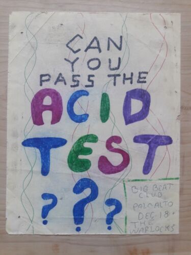 Grateful Dead Original Warlocks Concert Handbill Big Beat Acid Test 1965 RARE