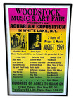 Original 1969 Woodstock Music Art Fair Poster 14x22 Hendrix Joplin Grateful Dead