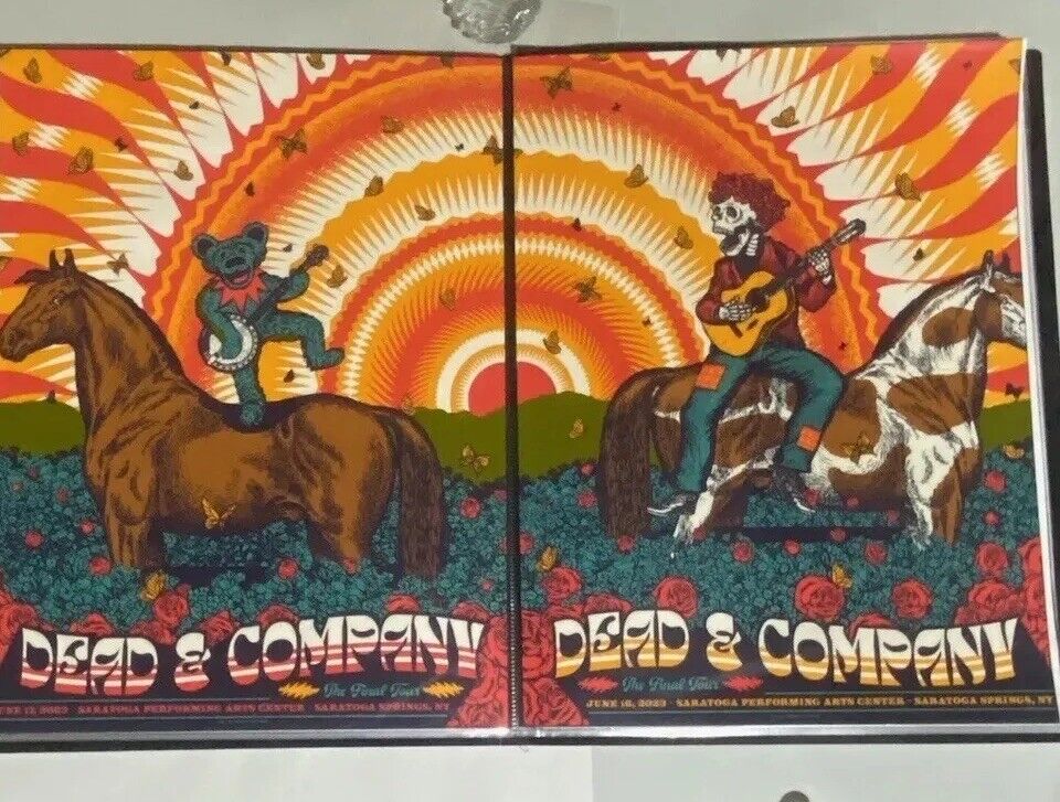 Lot Of 2 Dead & Company VIP Poster Set SPAC Saratoga AP Diptych Status Serigraph