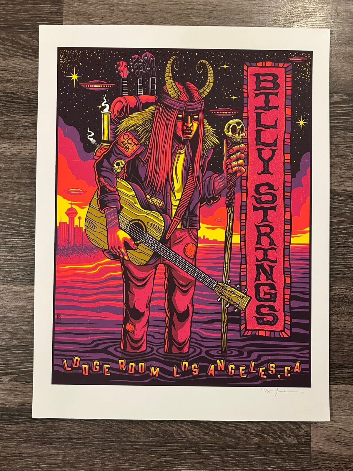 Billy Strings Lodge Los Angeles 10/4/2019 Poster RARE 52/65 Signed