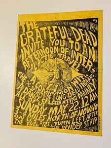 SUPER RARE GRATEFUL DEAD FILLMORE HB CARD MAY 1966 SUNDAY NOVATO CA POSTER JACOB