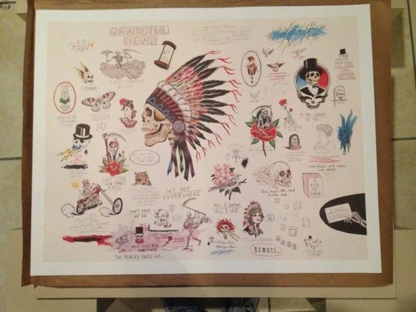 Grateful Dead Warrior Skull "Sketch" Poster, dead.net Edition, Wes Lang, 22X28