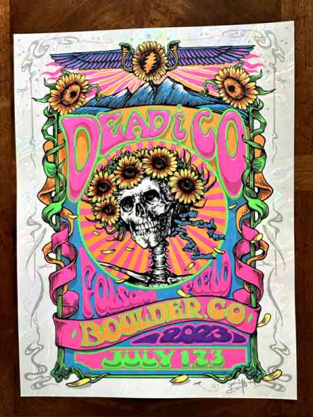 DEAD & CO BOULDER CO 2023 ORIGINAL SILKSCREEN CONCERT POSTER BIFFLE LAVA