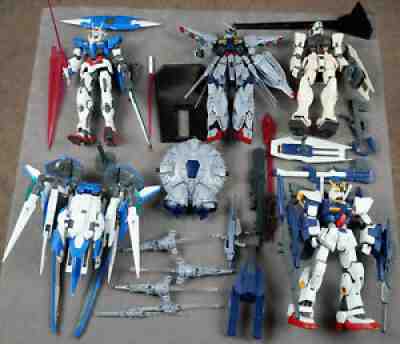 Bandai Gundam Model Pre-Built Lot Over 50 Figures Mega Size, MG, HG, SD, Manuals