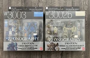 NEW Bandai Zeonography Gundam SET #3003 MS-05B ZAKU RAMBA RAL #3002b YMS-09 DOM