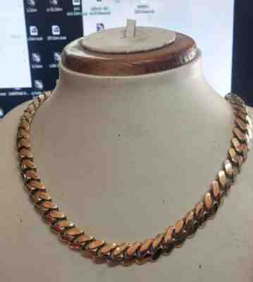 Solid 14k Yellow Gold Miami Cuban Link Chocker Necklace 3" Free Cross 13mm x 24"