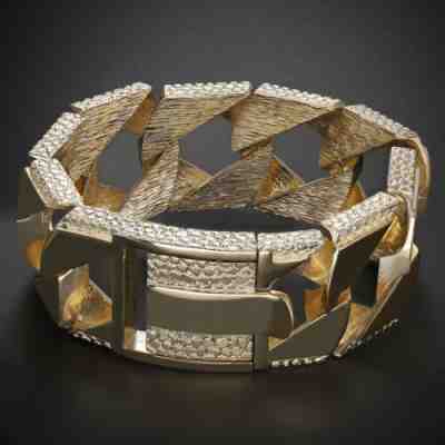 9 k Gold Solid Square Curb Bracelet - 9.5" RRP Â£11080 - UK Hallmark {B38_9.5_...