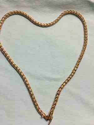 RARE! TIFFANY PRISTINE 18"14K GOLD 25.0G 4+MM RUSSIAN WEAVE/WHEAT NECKLACE ð??