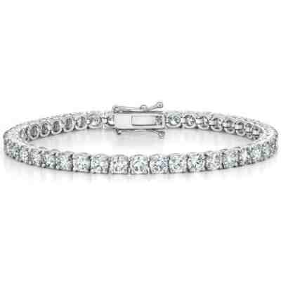 8.00 ct Top Most Quality Diamond Tennis Bracelet , Hallmarked White Gold