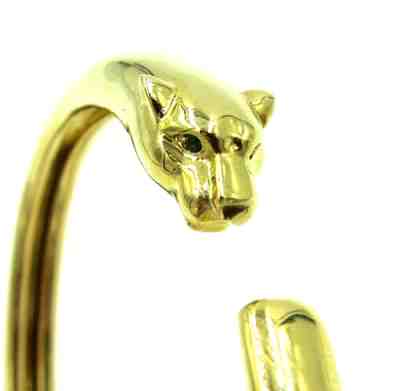 CARTIER Panther Bracelet 18K Bangle with Tsavorite Garnets - Hallmarked