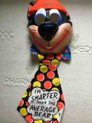 VTG 1974 HANNA-BARBERA YOGI BEAR ADULT MASK WITH RARE ATTACHED TIE