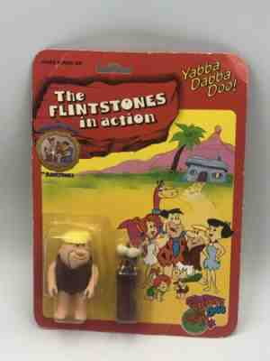 1985 Irwin FLINTSTONES BARNEY RUBBLE Figure Toy Hanna Barbera MOC Vintage Carded