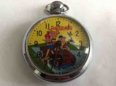 VTG. 1960'sThe Flintstones Pocket Advertising  Watch MADE IN GREAT BRITAIN 