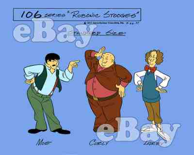 Rare! THREE ROBONIC STOOGES Cartoon TV Photo HANNA BARBERA Studios SKATEBIRDS