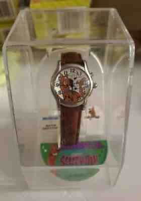Scooby Doo Musical Watch Leather Band Music Play Armitron 1999 New in Case!!!