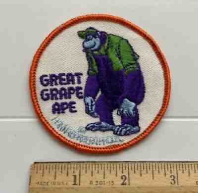 Great Grape Ape Hanna-Barbera Prods. Cartoon Character Round Embroidered Patch - Great Grape Ape Hanna-Barbera Prods. Cartoon Character Round Embroidered Patch -