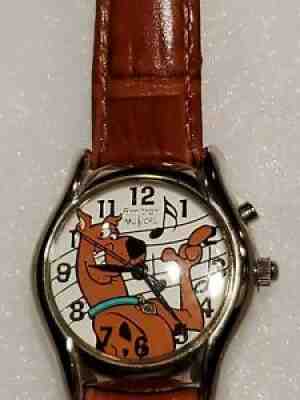 Scooby Doo Musical Watch Leather Band WORKS Armitron 2002 free ship