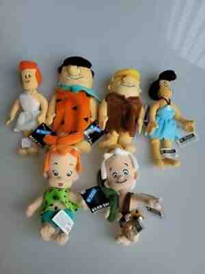 1999 Flintstones Set of 6 Figures Warner Bros Studio Store Bean Bag Plush w/Tags