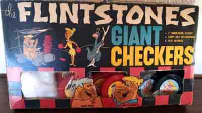 1960s EMPIRE TOYS RARE FLINSTONES GIANT CHECKERS WITH BOX HANNA BARBERA