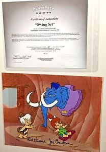 Flintstones Cel Hanna Barbera Signed Swing Set Rare Number 1 Artist Proof Cell