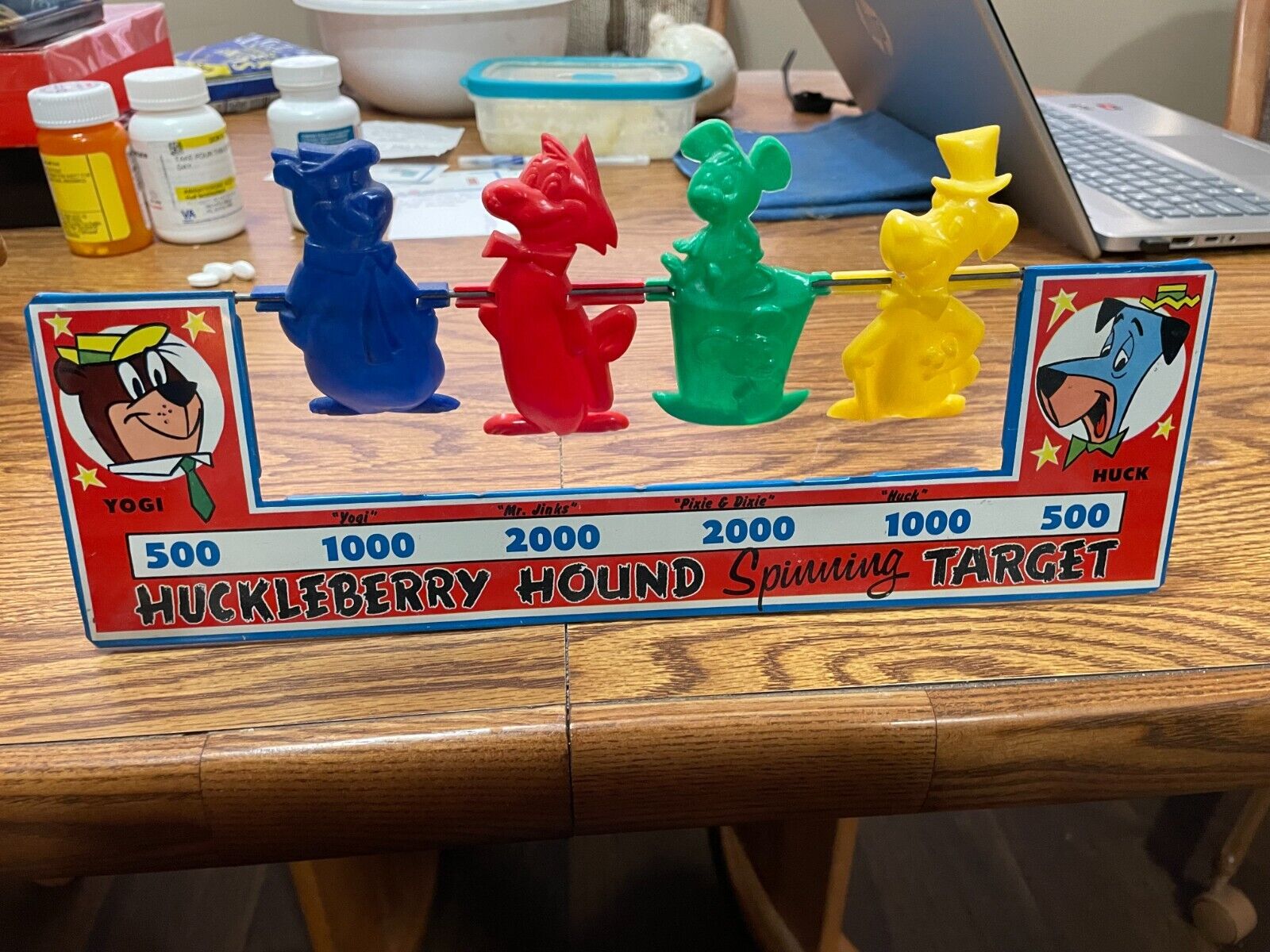 Huckleberry Hound Spinning Target Game Target Only Knickerbocker 1959 Metal Toy