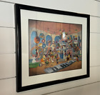 Bill Hanna Joe Barbera Animation Cel Signed Limited /500 Flintstone Framed 33x27