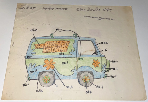 Hanna Barbera SCOOBY DOO WHERE ARE YOU Pre Production Work Sheet MYSTERY MACHINE