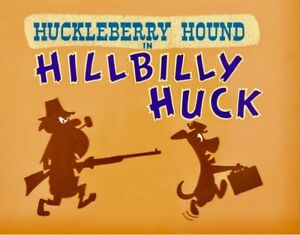 Hanna Barbera Production Cel Title Card & Background Huckleberry Hound 1960 Rare