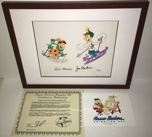 hanna barbera cel signed flintstones jetsons downhill dads rare animation cell