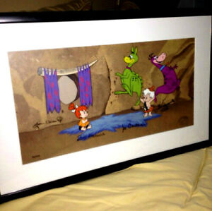 Flintstones Cel Hanna Barbera The Most Beautiful Babies 4x Signed Animation Cell