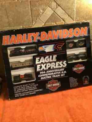 Harley Davidson electric HO train shops set - 90th anniversary