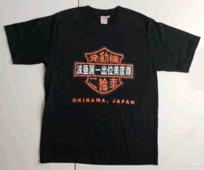 Harley Davidson Men's T Shirt Okinawa Japan Short Sleeve Sz XLarge Black Cotton