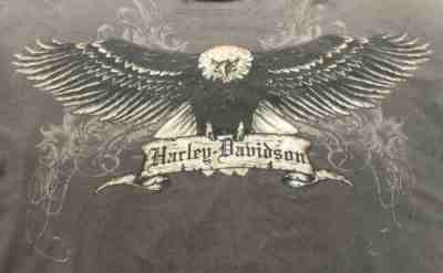 Vintage Harley Davidson Eagle Daytona Beach Florida Gray T Shirt Size Adult XXL
