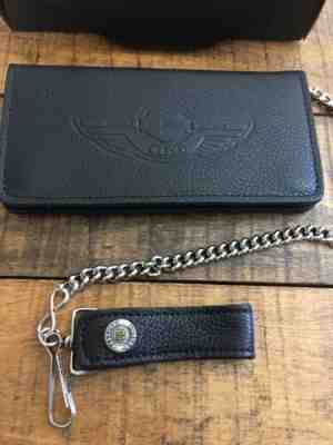 BRAND NEW Harley Davidson 100th Anniversary Large Leather Wallet And Key Chain
